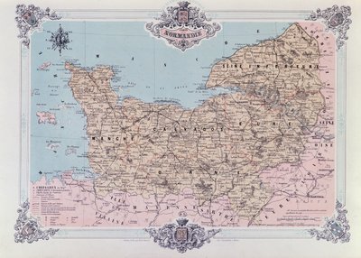 Normandian kartta, La Normandie Illustreen 1. osasta, kaivertanut Charpentier, julkaistu Nantesissa 1852 tekijältä Felix after Benoist