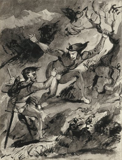 Faust ja Mefistofeles Blocksbergillä tekijältä Ferdinand Victor Eugene Delacroix