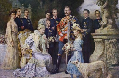 Keisari Wilhelm II ja Saksan keisarillinen perhe tekijältä Ferdinand (after) Keller