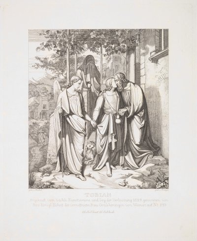 Tobias jättää isänsä, 1829. tekijältä Ferdinand Anton Kruger