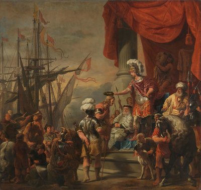 Aeneas Latinuksen hovissa Aeneas kruunaa Cloanthusin tekijältä Ferdinand Bol