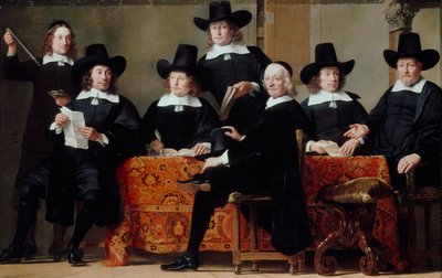 Amsterdamin viinikauppiaiden killan johtajat tekijältä Ferdinand Bol