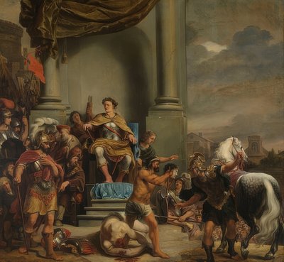 Titus Manlius Imperiosus Torquatus määrää poikansa mestattavaksi. 1661-64 tekijältä Ferdinand Bol