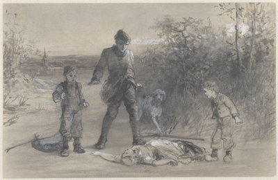 Metsästäjä Teun Zijtjen ruumiin luona tekijältä Ferdinand Carl Sierich