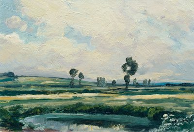 Elbeland (salkusta "16 näkymää tšekkiläisistä maisemista "Česka Krajiná") tekijältä Ferdinand Engelmuller