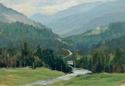 Malmivuoret (salkusta "16 näkymää tšekkiläisistä maisemista "Česka Krajiná") tekijältä Ferdinand Engelmuller
