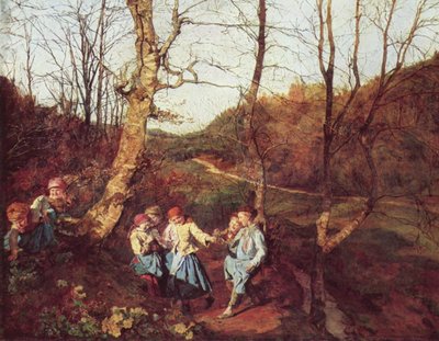 Kevät Wienin metsässä (Violettien poimijat) tekijältä Ferdinand Georg Waldmüller