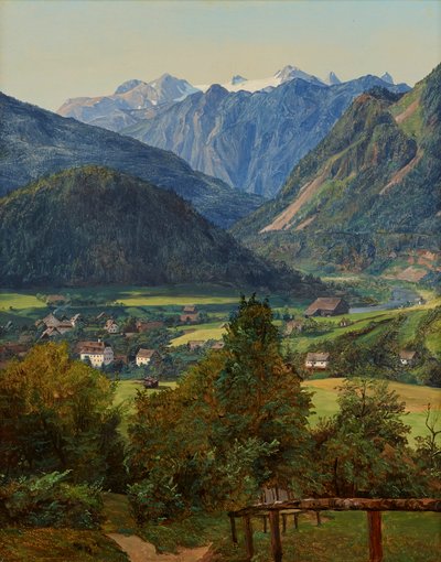 Dachstein Sophienin kaksoisnäkymästä lähellä Ischliä tekijältä Ferdinand Georg Waldmuller