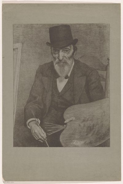 Hendrik Valkenburgin muotokuva Kuuluisat aikalaiset luonnosteltuina henkiin (sarjan alkuperäinen nimi) tekijältä Ferdinand Hart Nibbrig (signed by artist)