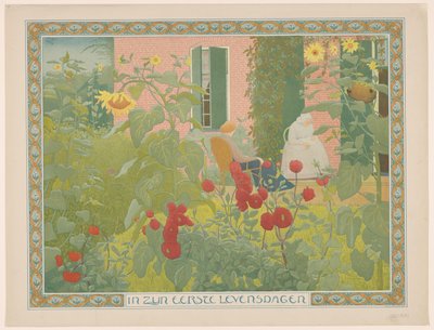 Kaksi naista vauvan kanssa Hänen ensimmäisinä elämänsä päivinä (otsikko esineessä) tekijältä Ferdinand Hart Nibbrig (signed by artist)