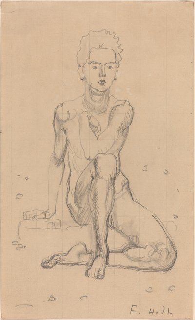 Hector poseeraa alasti tekijältä Ferdinand Hodler
