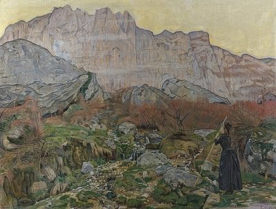 La Vision (vuoristomaisema). 1889 tekijältä Ferdinand Hodler