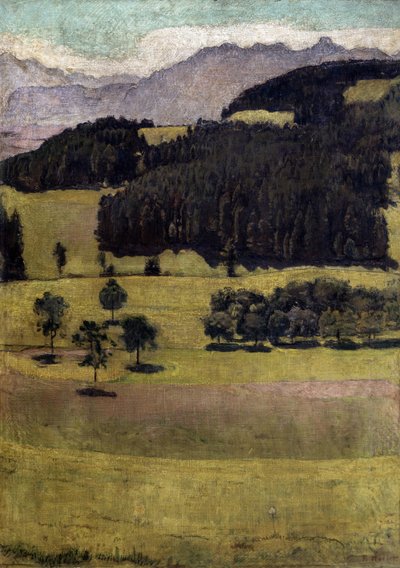 Maisema, Oaks at Stockhorn, 1898 tekijältä Ferdinand Hodler