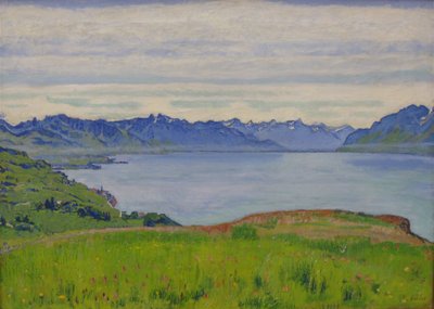 Maisema Genevenjärvellä ja näkymä kohti Valais