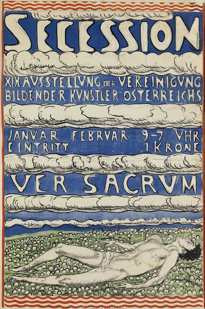Wienin Secession-näyttelyn juliste tekijältä Ferdinand Hodler