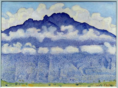 Schynige platte (vuoristomaisema Oberlandissa, Sveitsin Alpeilla). Ferdinand Hodlerin (1833-1918) maalaus Ec. Seuraa. tekijältä Ferdinand Hodler