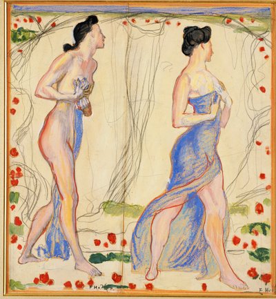 Tutkimus "Die Cempfindung I", n. 1901-02 tekijältä Ferdinand Hodler