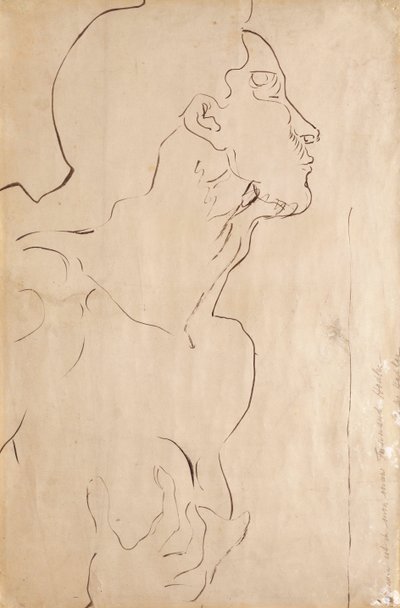 Tutkimus "Feeling I" (intialainen muste paperille) tekijältä Ferdinand Hodler