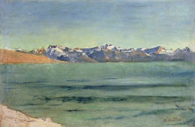 Auringonnousu Mont Blancin yllä, noin 1890 tekijältä Ferdinand Hodler