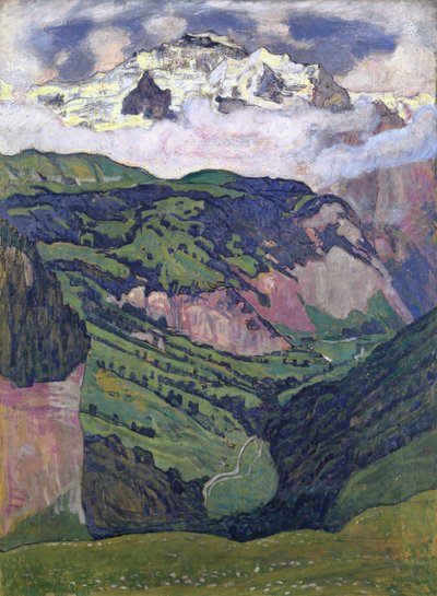 Jungfrau nähtynä Isenfluhista, 1902 tekijältä Ferdinand Hodler
