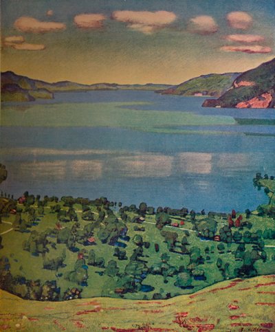Thunin järvi, Leissigenistä, vuodelta 1910. tekijältä Ferdinand Hodler