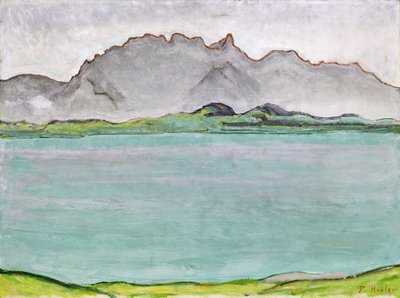 Stockhorn-vuoret ja Thun-järvi, 1911 tekijältä Ferdinand Hodler