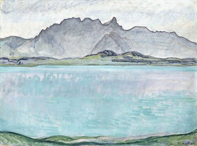 Thunersee ja Stockhorn-vuoret, 1910 tekijältä Ferdinand Hodler