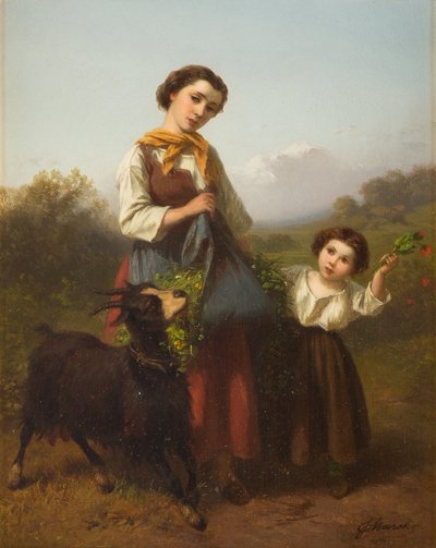 Ferdinand Marohn Nuori paimentolainen lapsen kanssa tekijältä Ferdinand Marohn