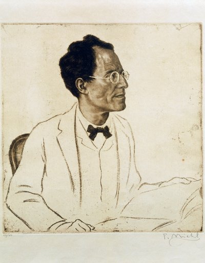 Itävaltalaisen säveltäjän ja kapellimestari Gustav Mahlerin muotokuva (Kalischt tekijältä Ferdinand Michl