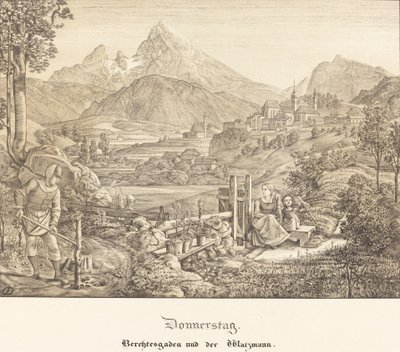 Torstai - Berchtesgaden ja Watzmann-vuori tekijältä Ferdinand Olivier