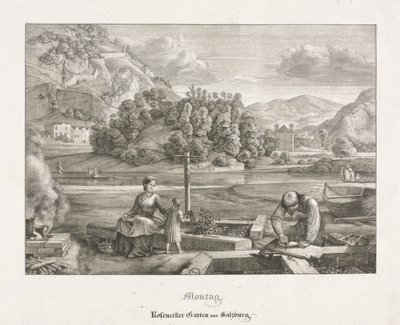 Seitsemän näkymää Salzburgissa ja Berchtesgadenissa: Maanantai: Rosenecker Garden Salzburg tekijältä Ferdinand Olivier