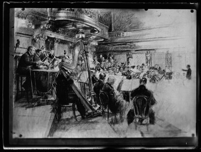 Filharmonisen orkesterin wieniläisen jäsenen orkesteriharjoitus tekijältä Ferdinand Schmutzer