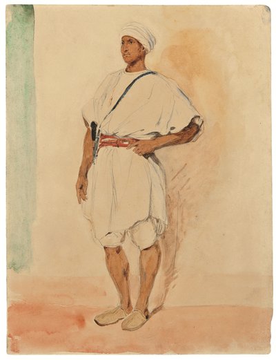 Pysyvä marokkolainen (kynä ja akvarelli paperilla) tekijältä Ferdinand Victor Eugene Delacroix