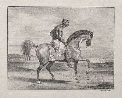 Afrikkalainen hevosen selässä, 1823. tekijältä Ferdinand Victor Eugene Delacroix
