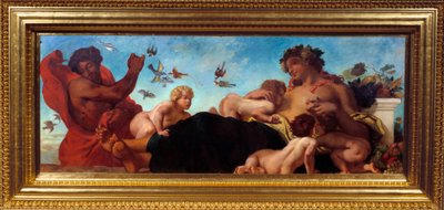 Maatalous Äiti, joka imettää lapsiaan. Eugene Delacroix (1798-1863) maalaus tekijältä Ferdinand Victor Eugene Delacroix