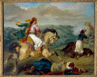 Episodi Kreikan sodasta. Eugene Delacroix (1798-1863) maalaus tekijältä Ferdinand Victor Eugene Delacroix