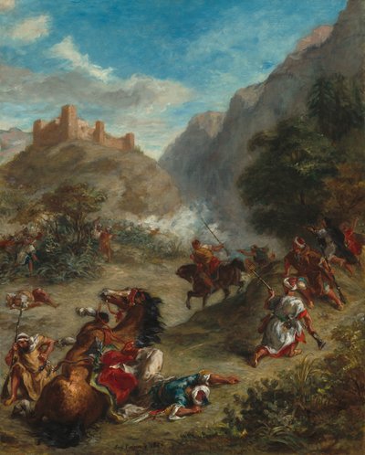 Arabit taistelut vuorilla tekijältä Ferdinand Victor Eugene Delacroix