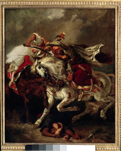 Giaourin ja Pashan taistelu (Marokko) tekijältä Ferdinand Victor Eugene Delacroix