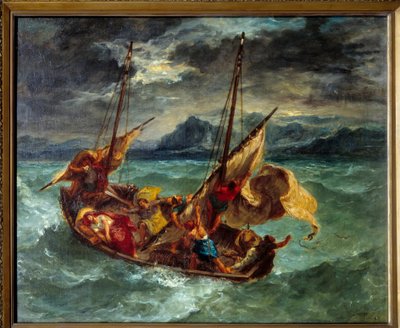 Kristus Generaseth-järvellä (Genesareth). Eugene Delacroix (1798-1863) maalaus tekijältä Ferdinand Victor Eugene Delacroix