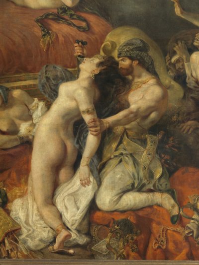 Yksityiskohta: Sardanapalen kuolema tekijältä Ferdinand Victor Eugene Delacroix