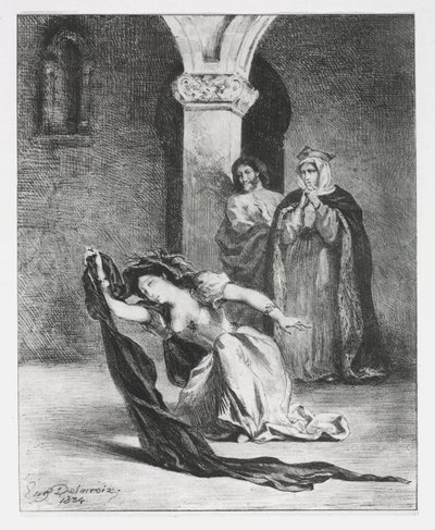 Hamlet: Ophelian laulu, 1834. tekijältä Ferdinand Victor Eugene Delacroix