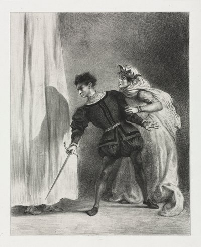 Hamlet: Poloniuksen murha, 1834. tekijältä Ferdinand Victor Eugene Delacroix