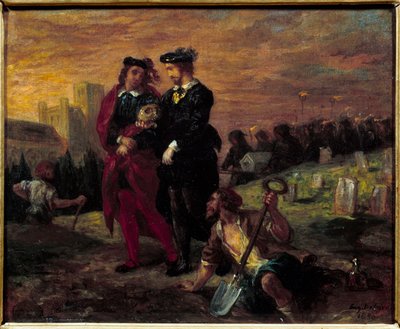 Hamlet ja Horatio hautausmaalla. William Shakespearen näytelmän "Hamlet" V näytös. Eugene Delacroix