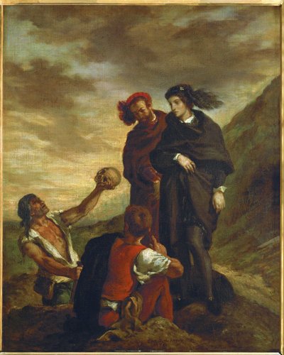 Hamlet ja Horatio kirkkomaalla ... tekijältä Ferdinand Victor Eugene Delacroix