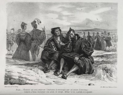 Kuvituksia Faustille: Faust ja Wagner, 1828. tekijältä Ferdinand Victor Eugene Delacroix