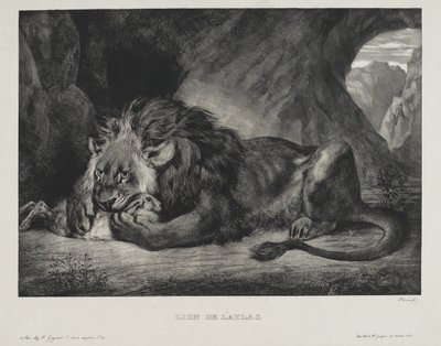 Leijona Atlasista, 1829 tekijältä Ferdinand Victor Eugene Delacroix