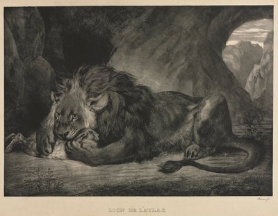 Atlas-leijona, 1829. tekijältä Ferdinand Victor Eugene Delacroix