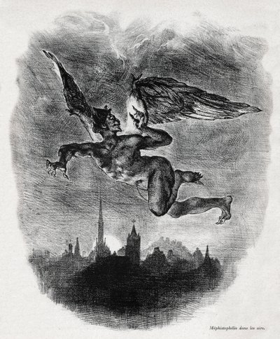 Mefistofeles tekijältä Ferdinand Victor Eugene Delacroix