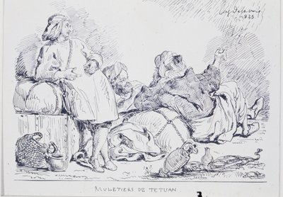 Tetuánin muulinkuljettajat, 1833 tekijältä Ferdinand Victor Eugene Delacroix