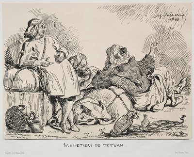 Tetuanin muletöörit, 1833. tekijältä Ferdinand Victor Eugene Delacroix